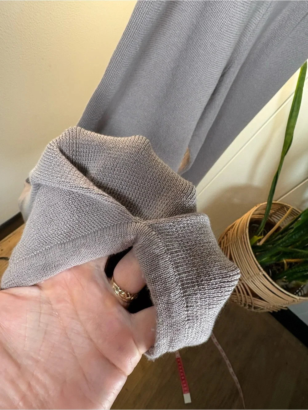 Free People Beach Freya Knit Pants •taupe, linen blend, pockets, S - Picture 5 of 12